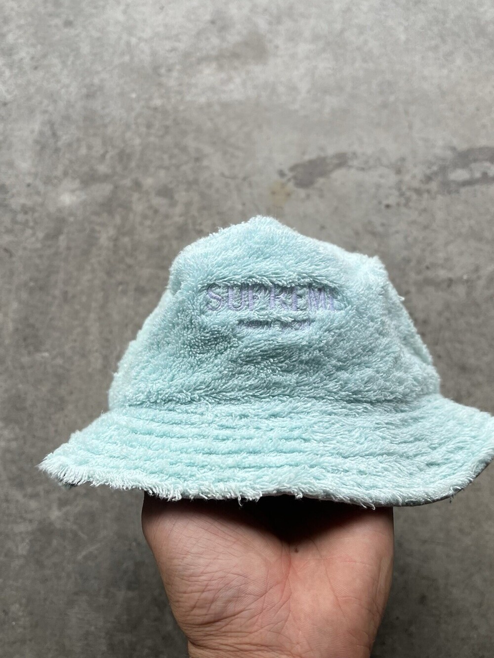 Supreme Crusher Bucket Hat Blue Teal Aqua Medium Large Made In USA One Size